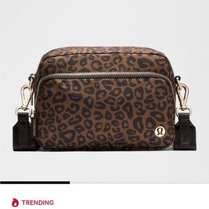 Lululemon Athletica Brown Crossbody Bag with Animal Print